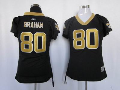 Women Jerseys New Orleans Saints 80 GRAHAM Black