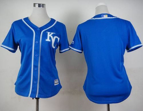 Women Kansas City Royals Blank Blue Alternate 2 Baseball Jersey