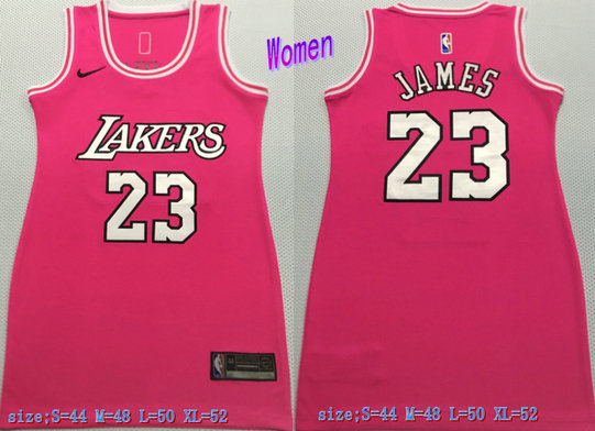 Women Lakers 23 LeBron James Pink Women Nike Swingman Jersey