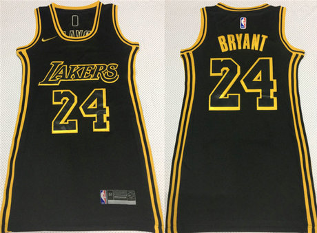 Women Lakers 24 Kobe Bryant Black Women Nike Swingman Jersey