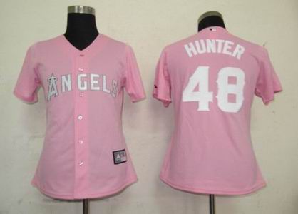Women Los Angeles Angels 48 Hunter Pink  Jerseys