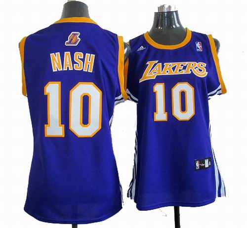 Women Los Angeles Lakers Steve Nash 10# purple Jersey