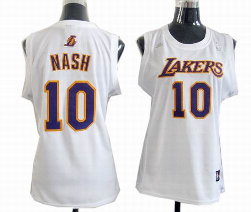 Women Los Angeles Lakers Steve Nash 10# white Jersey