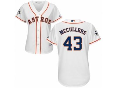 Women Majestic Houston Astros #43 Lance McCullers Replica White Home 2017 World Series Bound Cool Base MLB Jersey