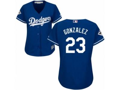 Women Majestic Los Angeles Dodgers #23 Adrian Gonzalez Replica Royal Blue Alternate 2017 World Series Bound Cool Base MLB Jersey