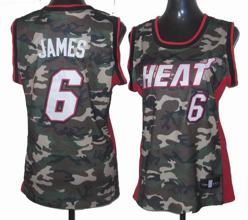 Women Miami Heat #6 james camo jerseys