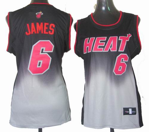 Women Miami Heat 6# LeBron James Fadeaway Fashion Swingman Jersey