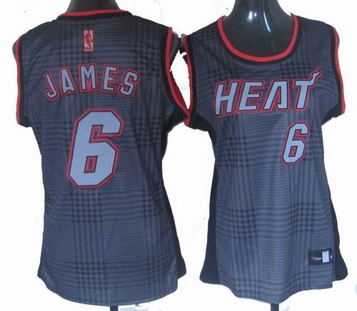 Women Miami Heat 6# LeBron James black Rhythm Fashion Swingman Jersey