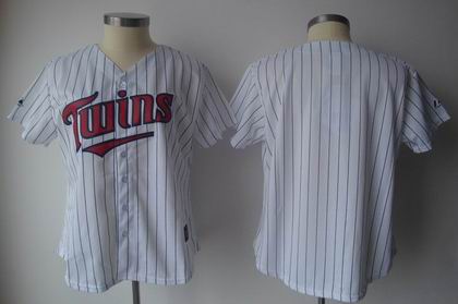 Women Minnesota Twins BLANK  white BLACK strip jerseys