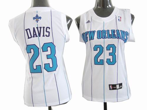 Women New Orleans Hornets 23# Anthony Davis white Jersey