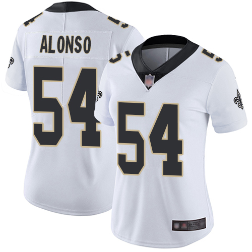 Women New Orleans Saints #54 Kiko Alonso White Vapor Untouchable Limited Jersey