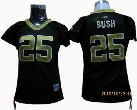 Women New Orleans Saints 25# Reggie Bush black