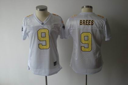 Women New Orleans Saints 9# Drew Brees white Sweetheart jersey