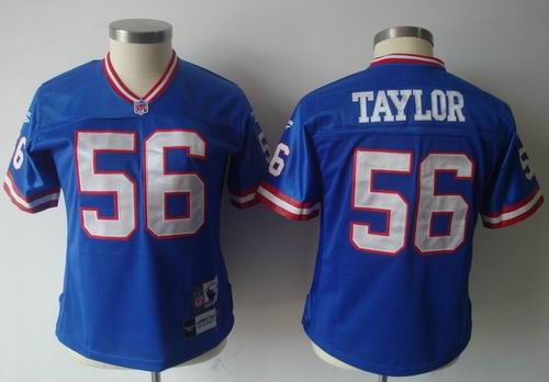 Women New York Giants #56 Lawrence Taylor Throwback Jersey Blue
