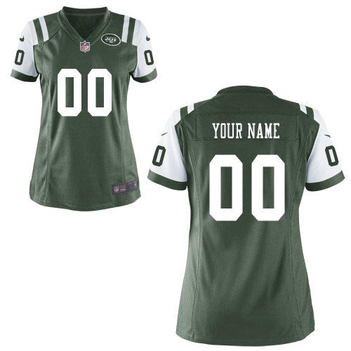 Women New York Jets Customized Game Team Color Green Jersey