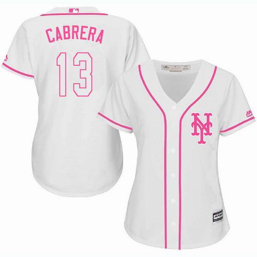 Women New York Mets #13 Asdrubal Cabrera white Fashion Jersey