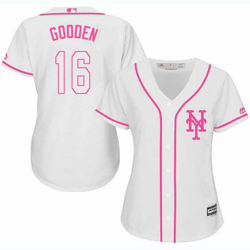 Women New York Mets #16 Dwight Gooden white Fashion Jersey