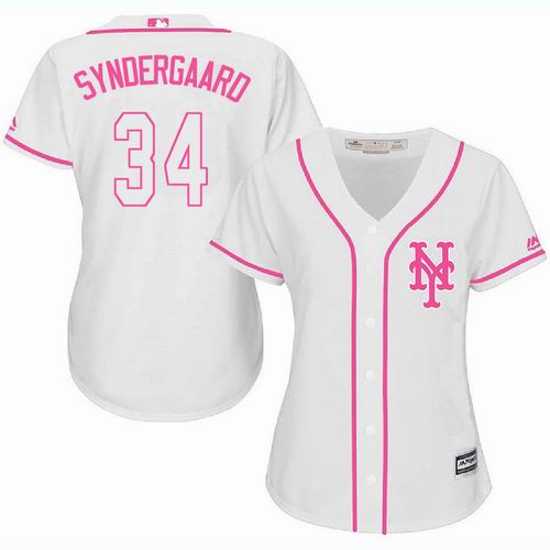 Women New York Mets #34 Noah Syndergaard white Fashion Jersey