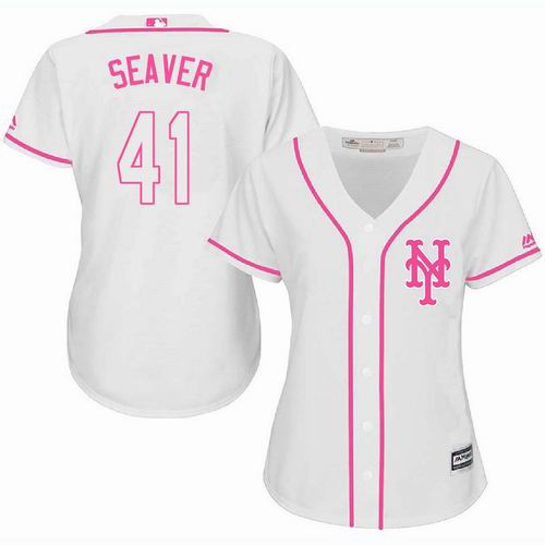 Women New York Mets #41 Tom Seaver white Fashion Jersey
