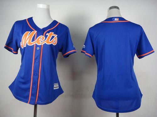 Women New York Mets Blank Blue Alternate Baseball Jersey