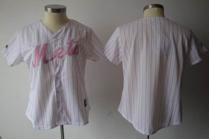Women New York Mets blank white red strip Jerseys