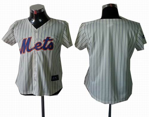 Women New York Mets blankc ream strip Cool Base Jersey