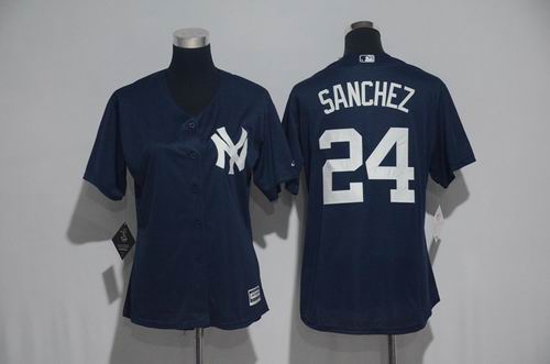 Women New York Yankees #24 Gary Sanchez blue Jersey
