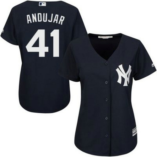 Women New York Yankees #41 Miguel Andujar Navy blue Baseball Jersey