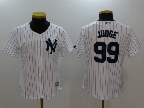 Women New York Yankees #99 Aaron Judge White Jersey