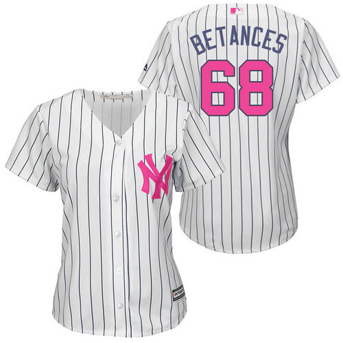 Women New York Yankees 68 Dellin Betances White Home 2016 Mother-s Day Cool Base Jersey