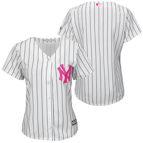 Women New York Yankees White Home 2016 Mother-s Day Cool Base Team Jersey