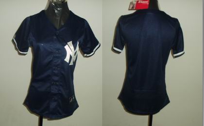Women New York Yankees bank dark blue Jersey