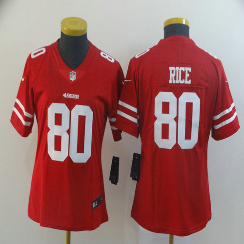 Women Nike 49ers 80 Jerry Rice Red Women Vapor Untouchable Limited Jersey