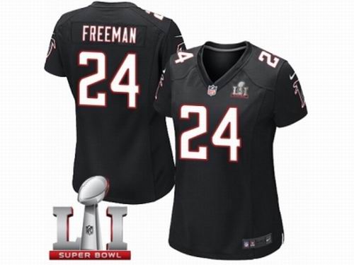 Women Nike Atlanta Falcons #24 Devonta Freeman Limited Black Alternate Super Bowl LI 51 Jersey