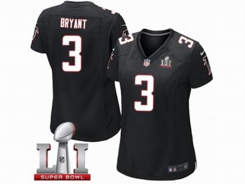 Women Nike Atlanta Falcons #3 Matt Bryant Limited Black Alternate Super Bowl LI 51 Jersey