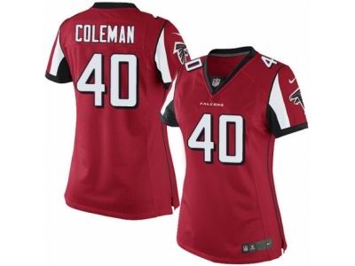 Women Nike Atlanta Falcons #40 Derrick Coleman game red Jersey