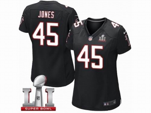 Women Nike Atlanta Falcons #45 Deion Jones Limited Black Alternate Super Bowl LI 51 Jersey
