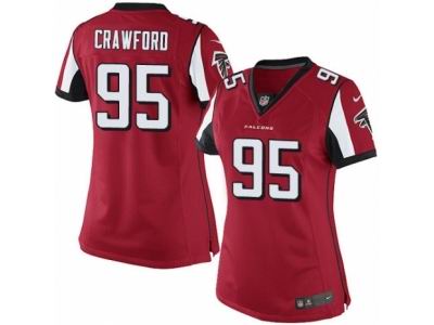 Women Nike Atlanta Falcons #95 Jack Crawford game red Jersey