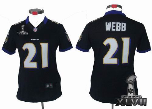 Women Nike Baltimore Ravens #21 Lardarius Webb black limited 2013 Super Bowl XLVII Jersey