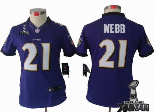 Women Nike Baltimore Ravens #21 Lardarius Webb purple limited 2013 Super Bowl XLVII Jersey