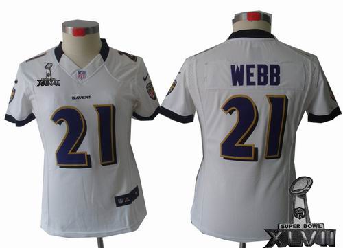 Women Nike Baltimore Ravens #21 Lardarius Webb white limited 2013 Super Bowl XLVII Jersey