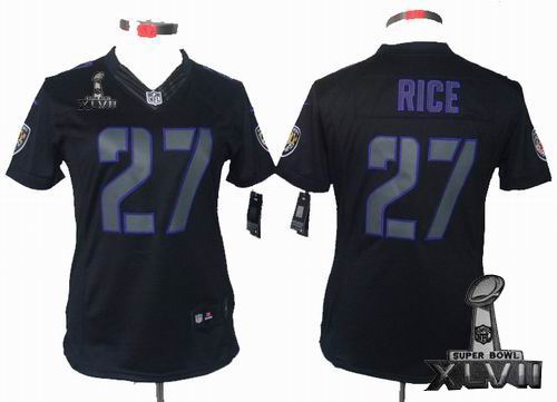 Women Nike Baltimore Ravens #27 Ray Rice black Impact Limited 2013 Super Bowl XLVII Jersey