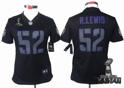 Women Nike Baltimore Ravens #52 Ray Lewis black Impact Limited 2013 Super Bowl XLVII Jersey