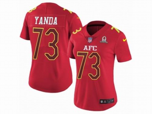 Women Nike Baltimore Ravens #73 Marshal Yanda Limited Red 2017 Pro Bowl NFL Jersey
