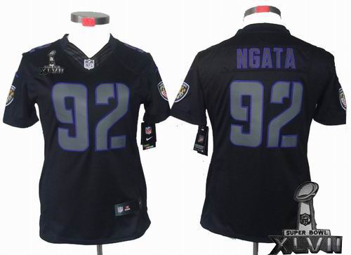 Women Nike Baltimore Ravens #92 Haloti Ngata black Impact Limited 2013 Super Bowl XLVII Jersey