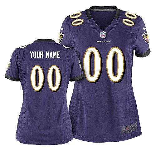 Women Nike Baltimore Ravens Customized Game Team Color Purple Jersey