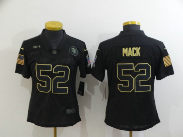 Women Nike Bears 52 Khalil Mack Black Women 2020 Salute To Service Limited Jersey