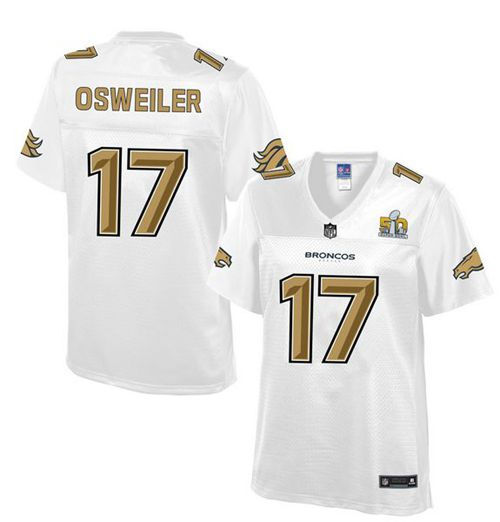 Women Nike Broncos 17 Brock Osweiler White NFL Pro Line Super Bowl 50 Fashion Game Jersey