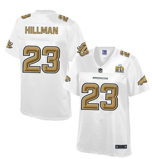 Women Nike Broncos 23 Ronnie Hillman White NFL Pro Line Super Bowl 50 Fashion Game Jersey