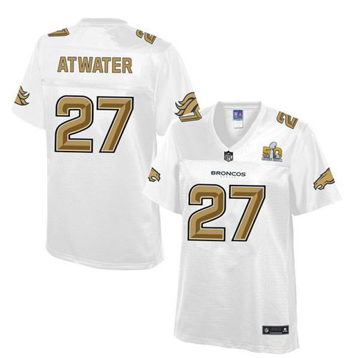 Women Nike Broncos 27 Steve Atwater White NFL Pro Line Super Bowl 50 Fashion Game Jersey